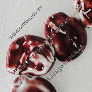Ceramics Beads, Nugget 31x26mm Hole:3.5mm, Sold by Bag