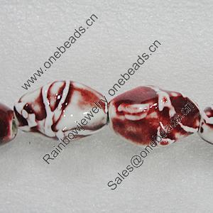 Ceramics Beads, Twist Oval 31x20mm Hole:4mm, Sold by Bag
