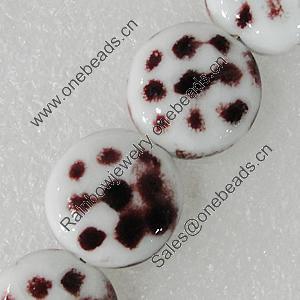 Ceramics Beads, Flat Round 18mm Hole:2mm, Sold by Bag