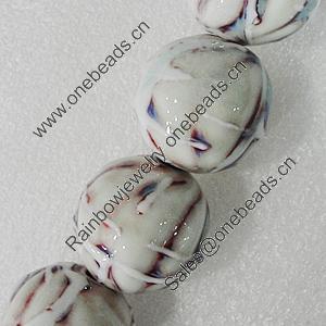 Ceramics Beads, Round 30mm Hole:5mm, Sold by Bag