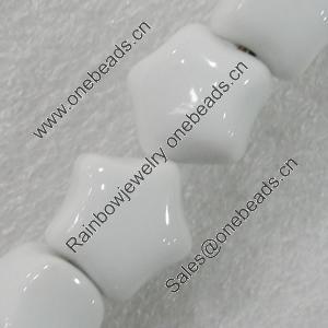 Ceramics Beads, Star 15mm Hole:2mm, Sold by Bag