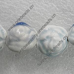 Ceramics Beads, Flower 21mm Hole:2.5mm, Sold by Bag