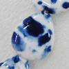 Ceramics Beads, Flat Teardrop 30x25mm Hole:2mm, Sold by Bag