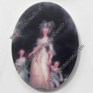 Acrylic Cabochons, No-Hole Jewelry findings, Oval, 20x27mm, Sold by PC