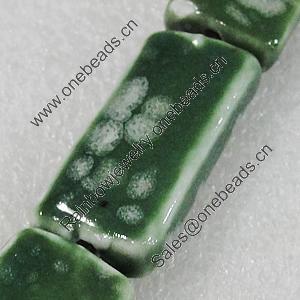 Ceramics Beads, Rectangle 35x15mm Hole:2mm, Sold by Bag