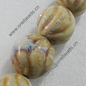 Ceramics Beads, Round 30mm Hole:5mm, Sold by Bag