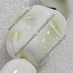 Ceramics Beads, Nugget 33x25mm Hole:3.5mm, Sold by Bag