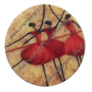 Acrylic Cabochons, No-Hole Jewelry findings, 25mm, Sold by PC