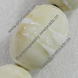 Ceramics Beads, Oval 34x24mm Hole:4.5mm, Sold by Bag