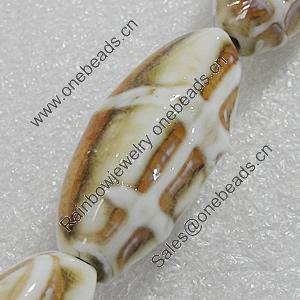 Ceramics Beads, Faceted Oval 37x15mm Hole:2.5mm, Sold by Bag