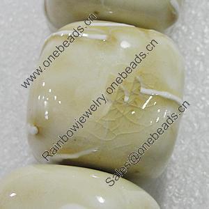 Ceramics Beads, Cube 32mm Hole:5.5mm, Sold by Bag