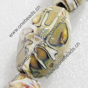 Ceramics Beads, Twist Oval 34x21mm Hole:4.5mm, Sold by Bag