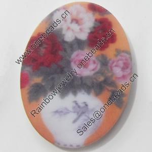 Acrylic Cabochons, No-Hole Jewelry findings, Oval, 30x40mm, Sold by PC