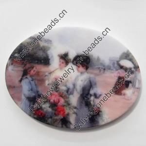 Acrylic Cabochons, No-Hole Jewelry findings, Oval, 30x40mm, Sold by PC