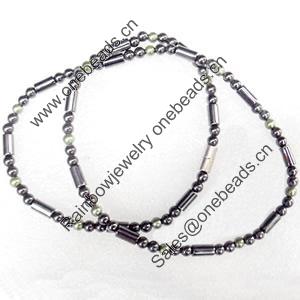 Magnetic Hematite Necklace，Lengh Approx:17.7 Inch, Sold by Strand