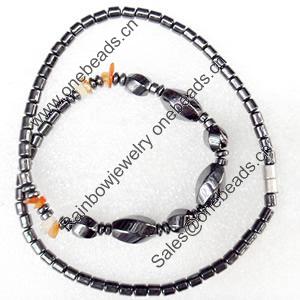 Magnetic Hematite Necklace，Lengh Approx:17.7 Inch, Sold by Strand