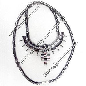 Magnetic Hematite Necklace，Lengh Approx:17.7 Inch, Sold by Strand