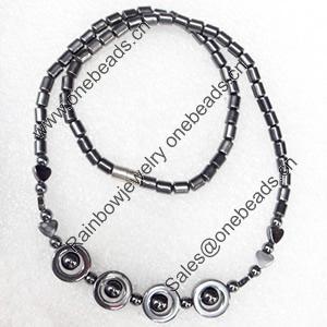 Magnetic Hematite Necklace，12mm, Lengh Approx:17.7 Inch, Sold by Strand