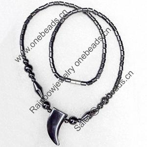 Magnetic Hematite Necklace，28x15mm, Lengh Approx:17.7 Inch, Sold by Strand