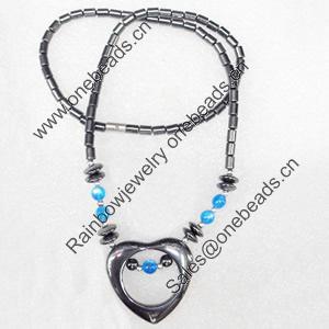 Magnetic Hematite Necklace，35x33mm, Lengh Approx:17.7 Inch, Sold by Strand