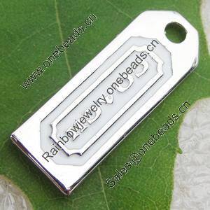 Zinc Alloy Jewelry Charm, Nickel-free & Lead-free,Grade A 7x20mm, Sold by PC 