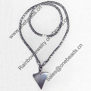 Non-Magnetic Hematite Necklace，30x33mm, Lengh Approx:17.7 Inch, Sold by Strand