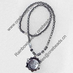 Non-Magnetic Hematite Necklace，32mm, Lengh Approx:17.7 Inch, Sold by Strand