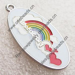 Zinc Alloy Enamel Pendant, Nickel-free & Lead-free, 18x35mm, Sold by PC 