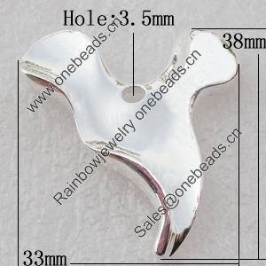 Zinc alloy Jewelry Pendant/Charm, Nickel-free & Lead-free A Grade 38x33mm Hole:3.5mm, Sold by PC 
