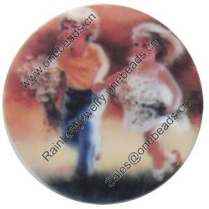 Acrylic Cabochons, No-Hole Jewelry findings, 16mm, Sold by PC