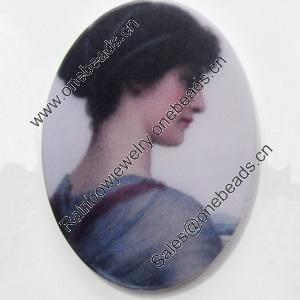 Acrylic Cabochons, No-Hole Jewelry findings, Oval, 30x40mm, Sold by PC