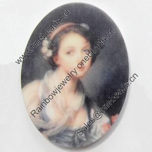 Acrylic Cabochons, No-Hole Jewelry findings, Oval, 30x40mm, Sold by PC