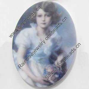 Acrylic Cabochons, No-Hole Jewelry findings, Oval, 20x27mm, Sold by PC