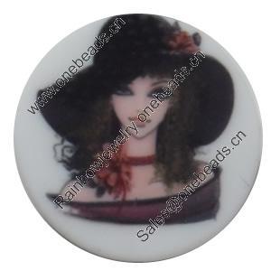 Acrylic Cabochons, No-Hole Jewelry findings, 25mm, Sold by PC