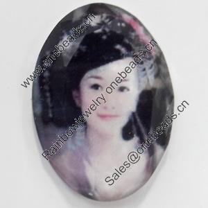 Resin Faceted Cabochons, No-Hole Jewelry findings, 40x55mm, Sold by PC