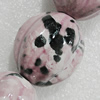 Ceramics Beads, Fluted Oval 27x25mm Hole:3.5mm, Sold by Bag