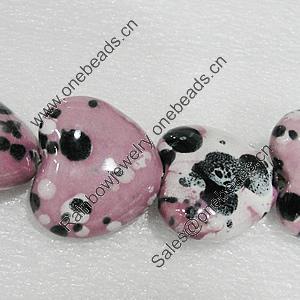 Ceramics Beads, Heart 32x29mm Hole:3.5mm, Sold by Bag