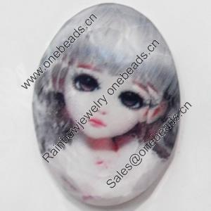 Resin Faceted Cabochons, No-Hole Jewelry findings, 25x35mm, Sold by PC