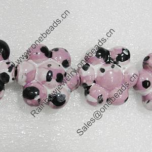 Ceramics Beads, Flower 24mm Hole:3.5mm, Sold by Bag