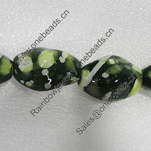 Ceramics Beads, Twist Oval 33x20mm Hole:4.5mm, Sold by Bag