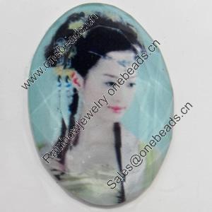 Resin Faceted Cabochons, No-Hole Jewelry findings, 40x55mm, Sold by PC