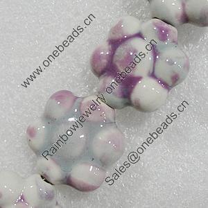 Ceramics Beads, Flower 24mm Hole:3.5mm, Sold by Bag