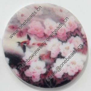 Acrylic Cabochons, No-Hole Jewelry findings, 34mm, Sold by PC