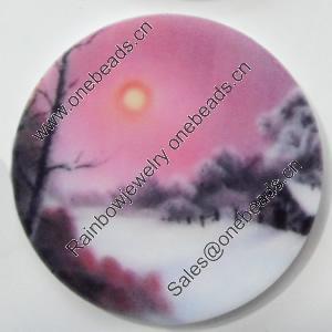 Acrylic Cabochons, No-Hole Jewelry findings, 34mm, Sold by PC