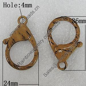 Zinc Alloy Lobster Claw Clasp, 36x24mm Hole:4mm, Sold by Bag