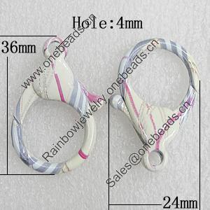 Zinc Alloy Lobster Claw Clasp, 36x24mm Hole:4mm, Sold by Bag