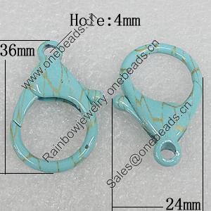 Zinc Alloy Lobster Claw Clasp, 36x24mm Hole:4mm, Sold by Bag