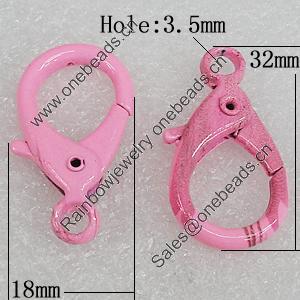 Zinc Alloy Lobster Claw Clasp, 32x18mm Hole:3.5mm, Sold by Bag