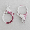 Zinc Alloy Lobster Claw Clasp, 36x24mm Hole:4mm, Sold by Bag