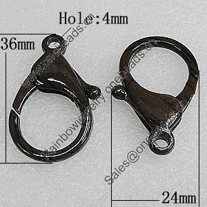 Zinc Alloy Lobster Claw Clasp, 36x24mm Hole:4mm, Sold by Bag